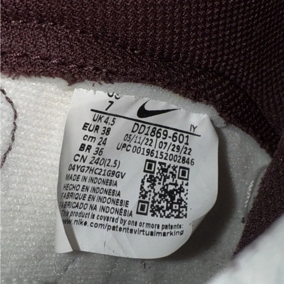 Nike Dunk High Burgundy Crush Womens 7 - Picture 5 of 5